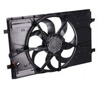 Вентилятор радиатора (с корпусом, D=395) VW Touran II / Фольксваген Туран 2 2015- 193863 FEBI (Германия)