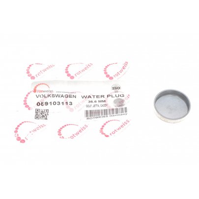 Заглушка блока цилиндров (D=36.6mm) Volkswagen Tiguan / Фольксваген Тигуан 1.4 TSI 2007-2016 059103113 ROTWEISS (Турция)