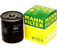 Фильтр масляный (высота 74мм) Fiat Doblo 1.2 / 1.4 (бензин) 2001-2011 W712/16 MANN (Германия)