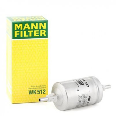 Топливный фильтр (под 1 трубку, 166мм) VW Touran 1.6 / 2.0 (бензин) 2003-2015 WK512 MANN (Германия)