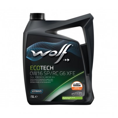 Синтетическое моторное масло 0W16 ECOTECH SP/RC G6 XFE 5L 1047250 WOLF (Бельгия)