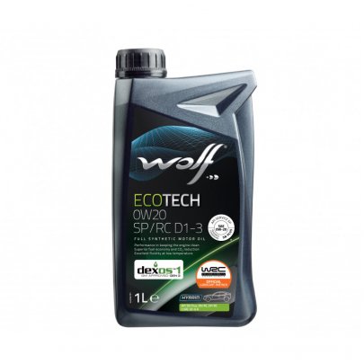 Синтетическое моторное масло 0W20 ECOTECH SP/RC D1-3 1L (CHRYSLER MS 6395 / FIAT 9.55535 CR1 / FIAT 9.55535 GSX / FORD WSS-M2C945-A / FORD WSS-M2C946-A / FORD WSS-M2C947-A / FORD WSS-M2C962-A ) 1049889 WOLF (Бельгия)
