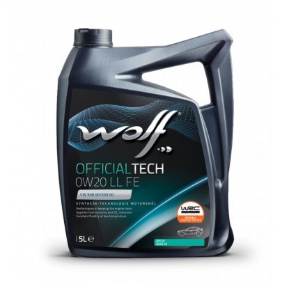 Синтетическое моторное масло 0W20 OFFICIALTECH LL FE 5L (PORSCHE C20 / VW Approval 508.00/509.00 / VW TL 52 577) 8331336 WOLF (Бельгия)