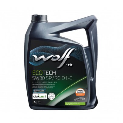 Синтетическое моторное масло 5W30 ECOTECH SP/RC D1-3 4L (CHRYSLER MS 13340/6395 / FIAT 9.55535-CR1/9.55535-GSX / FORD WSS-M2C945-A/WSS-M2C946-A/WSS-M2C946-B1/WSS-M2C947-A/WSS-M2C961-A) 1049901 WOLF (Бельгия)
