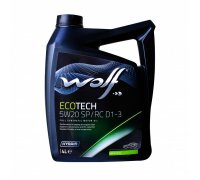 Синтетическое моторное масло 5W20 ECOTECH SP/RC D1-3 4L (CHRYSLER MS 6395 / FIAT 9.55535-CR1 / FIAT 9.55535-GSX / FORD WSS M2C945-A / FORD WSS-M2C946-A / FORD WSS-M2C947-A / FORD WSS-M2C962-A) 1050525 WOLF (Бельгия)