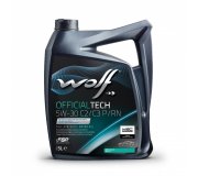 Синтетическое моторное масло 5W30 OFFICIALTECH C2/C3 P/RN 5L (MB 229.52 / PSA B71 2290 / RENAULT RN17 ) 1052550 WOLF (Бельгия)