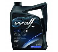 Синтетичне моторне масло 5W40 VITALTECH PI C3 4L (BMW LONGLIFE-04 / FIAT 9.55535-GH2/9.55535-S2 / FORD WSS-M2C917-A / MB 226.5 / MB 229.31 / MB 229.51 / PORSCHE A40 / RENAULT RN 0700/RN 0710 / VW 505.00 / VW 505.01) 8302916 WOLF (Бельгія)