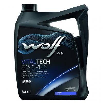 Синтетическое моторное масло 5W40 VITALTECH PI C3 4L (BMW LONGLIFE-04 / FIAT 9.55535-GH2/9.55535-S2 / FORD WSS-M2C917-A / MB 226.5 / MB 229.31 / MB 229.51 / PORSCHE A40 / RENAULT RN 0700/RN 0710 / VW 505.00 / VW 505.01) 8302916 WOLF (Бельгия)