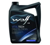 Синтетичне моторне масло 5W40 VITALTECH B4 DIESEL 4L (BMW LONGLIFE-01 / MB 226.5 / MB 229.3 / OPEL GM-LL-B-025 / PORSCHE A40 / PSA B71 2296 / RENAULT RN 0700 / RENAULT RN 0710 / VW 502.00 / VW 505.00) 8334009 WOLF (Бельгія)