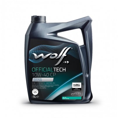 Полусинтетическое моторное масло 10W40 OFFICIALTECH CP 5L (FIAT 9.55535-D2/9.55535-G2 / LADA-AVTOVAZ / MB 226.5 / MB 229.1 / MB 229.3 / PSA B71 2300-2022 / RENAULT RN 0700/RN 0710 / VW 501.01 / VW 505.00) 1052861 WOLF (Бельгия)