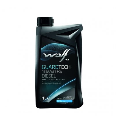 Синтетическое моторное масло 10W40 GUARDTECH B4 DIESEL 1L (MB 229.1 / VW 501.01 / VW 505.00) 8303517 WOLF (Бельгия)