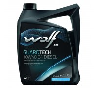 Синтетическое моторное масло 10W40 GUARDTECH B4 DIESEL 4L (MB 229.1 / VW 501.01 / VW 505.00) 8303715 WOLF (Бельгия)